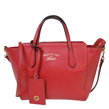 Gucci Swing Red Leather Handbag 