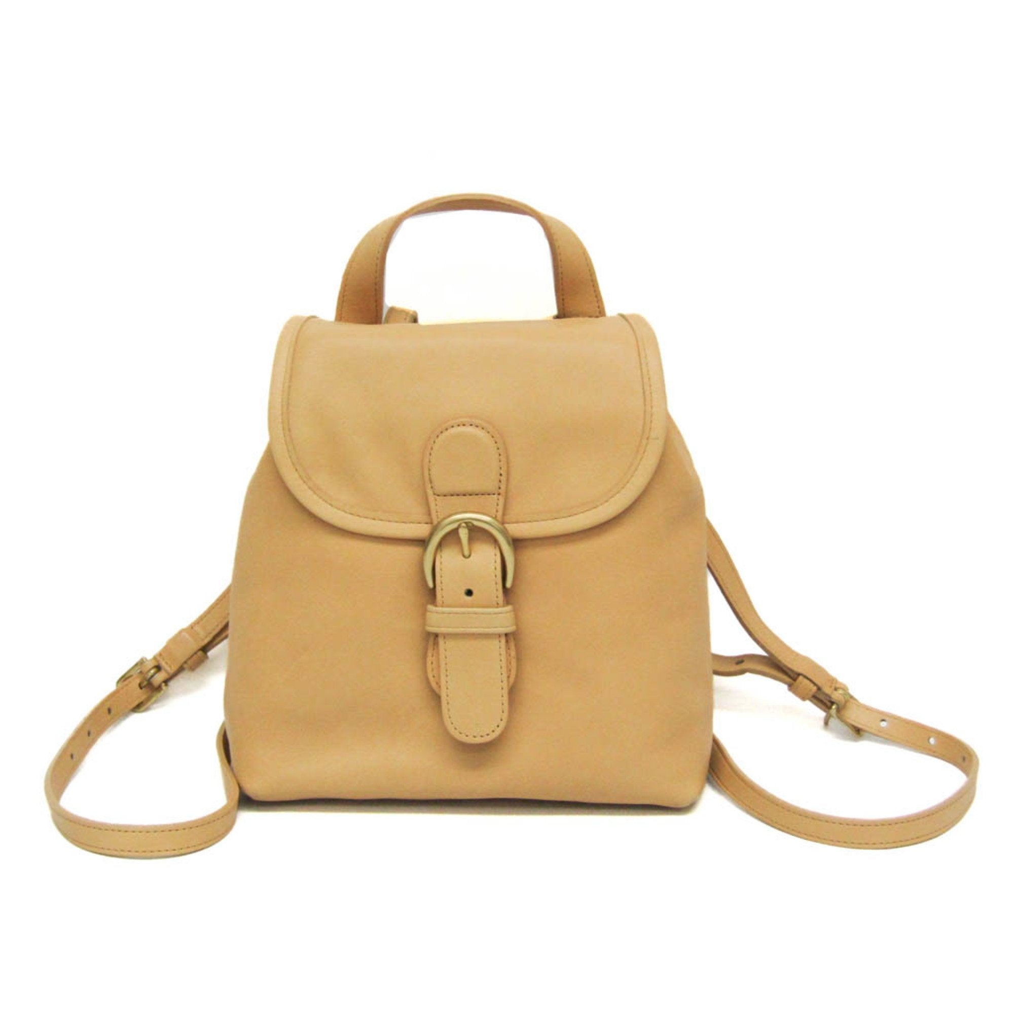 Coach Beige Leather Backpack Bag