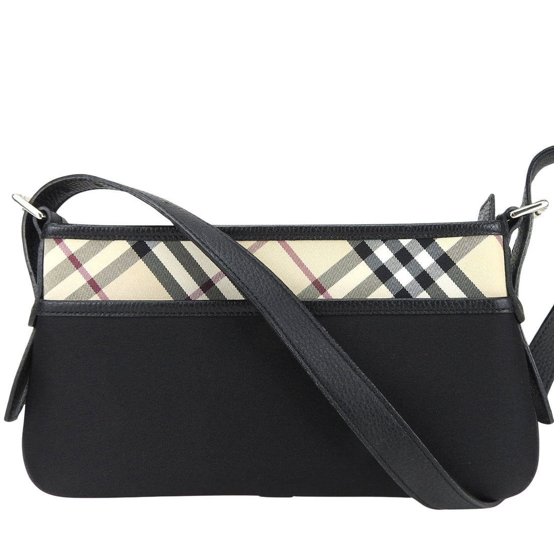 Burberry Nova Check Black Canvas Shoulder Bag