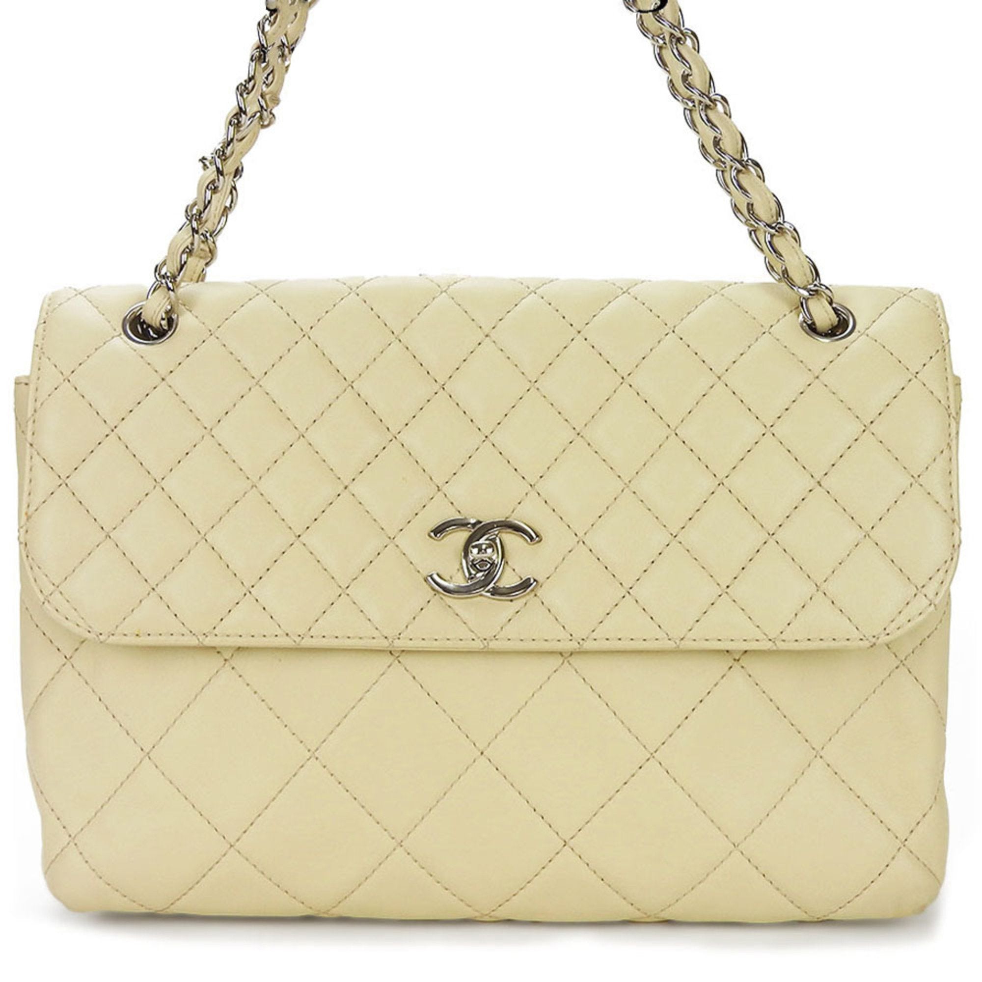 Chanel Timeless Beige Leather Shoulder Bag