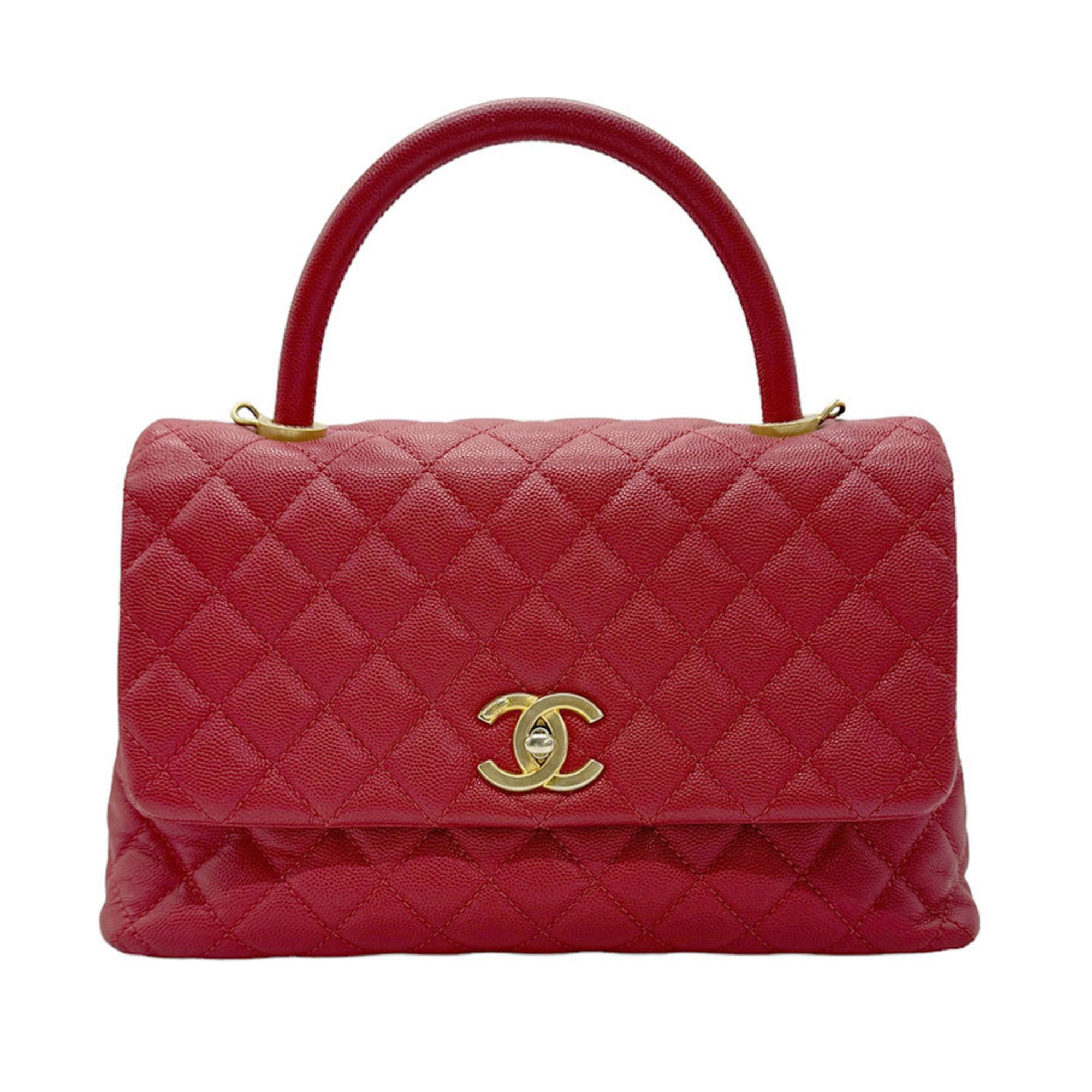 Chanel Coco Handle Red Leather Shoulder Bag