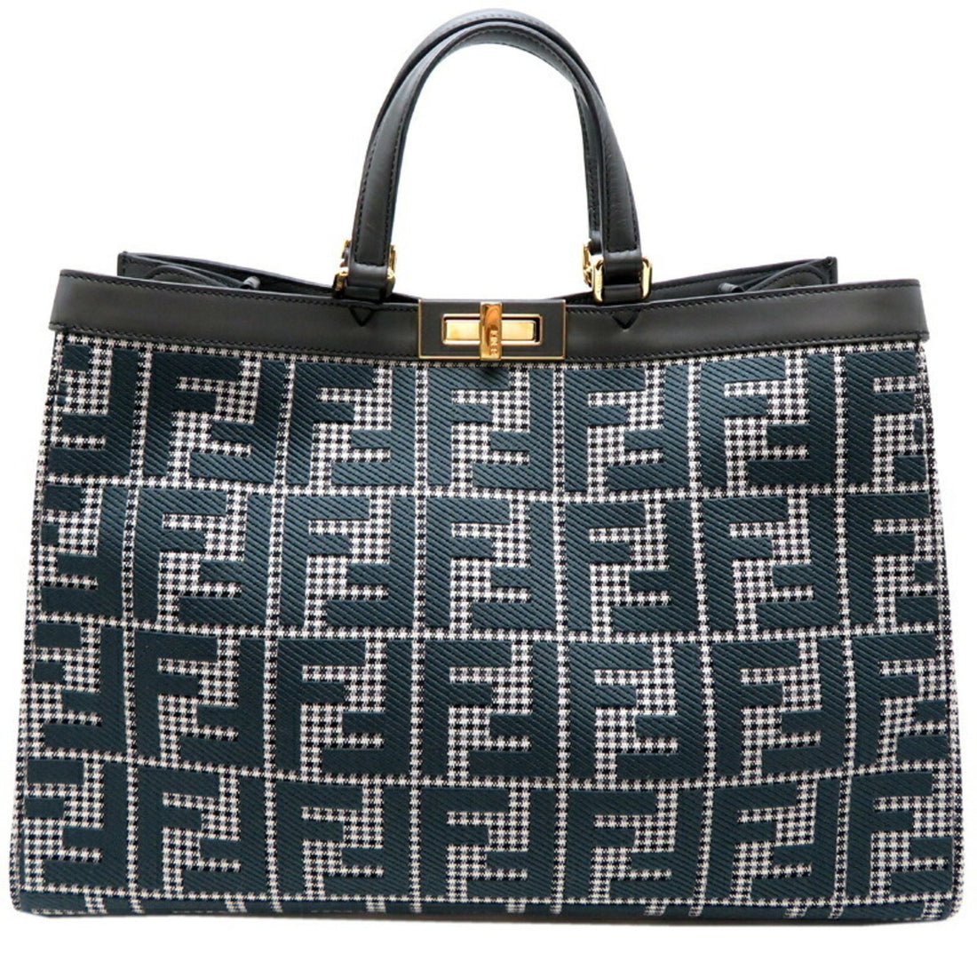 Fendi Peekaboo X-lite Black Canvas Tote Bag