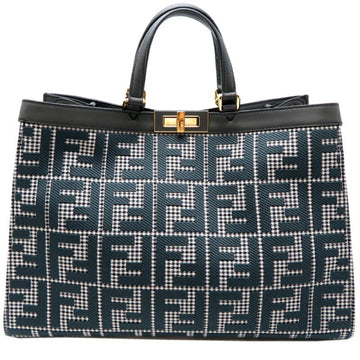 Fendi Peekaboo X-lite Black Canvas Tote Bag