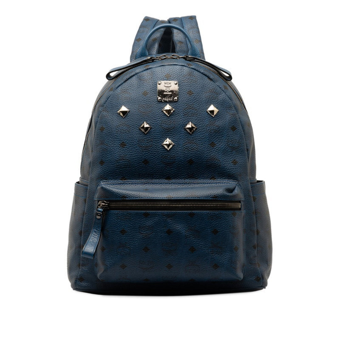 MCM Visetos Blue Canvas Backpack Bag