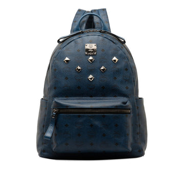 MCM Visetos Blue Canvas Backpack Bag