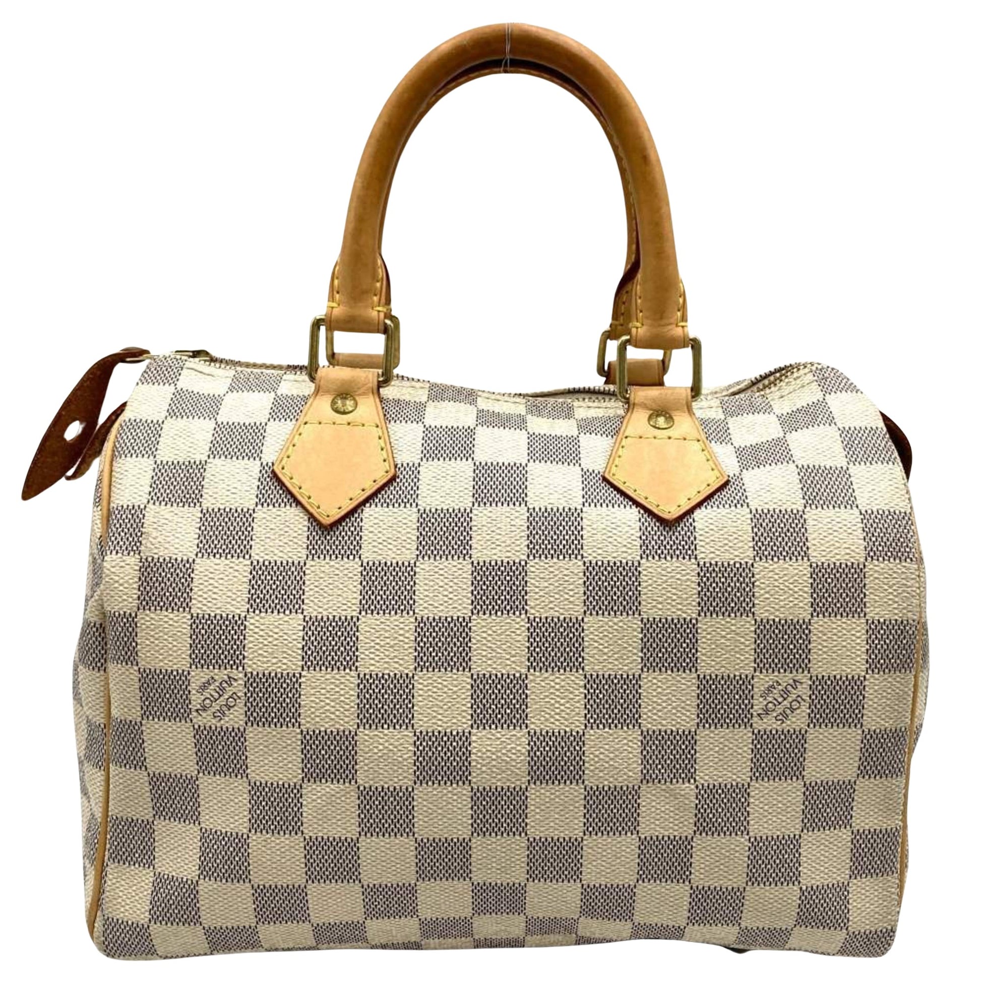 Louis Vuitton Speedy 25 White Canvas Handbag 