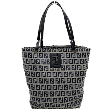 Fendi Zucchino Navy Canvas Tote Bag