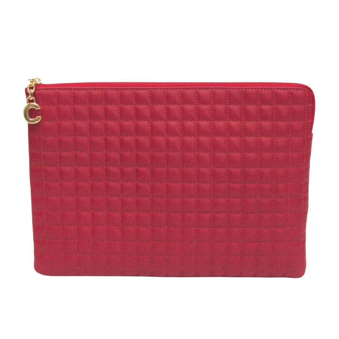 Céline C charm Red Leather Clutch Bag