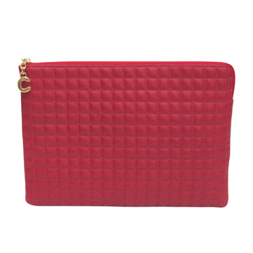 Céline C charm Red Leather Clutch Bag