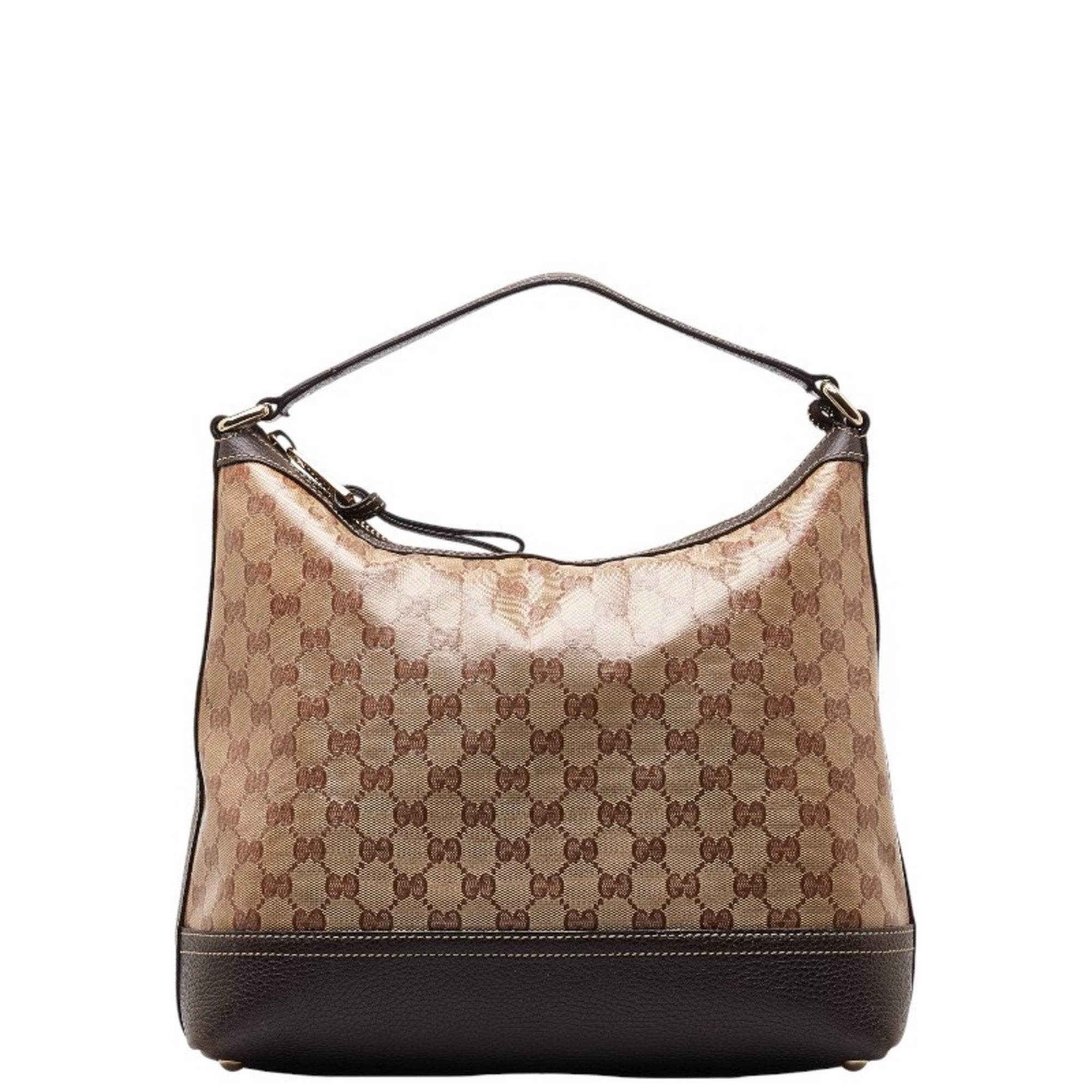 Gucci GG crystal Brown Canvas Handbag 