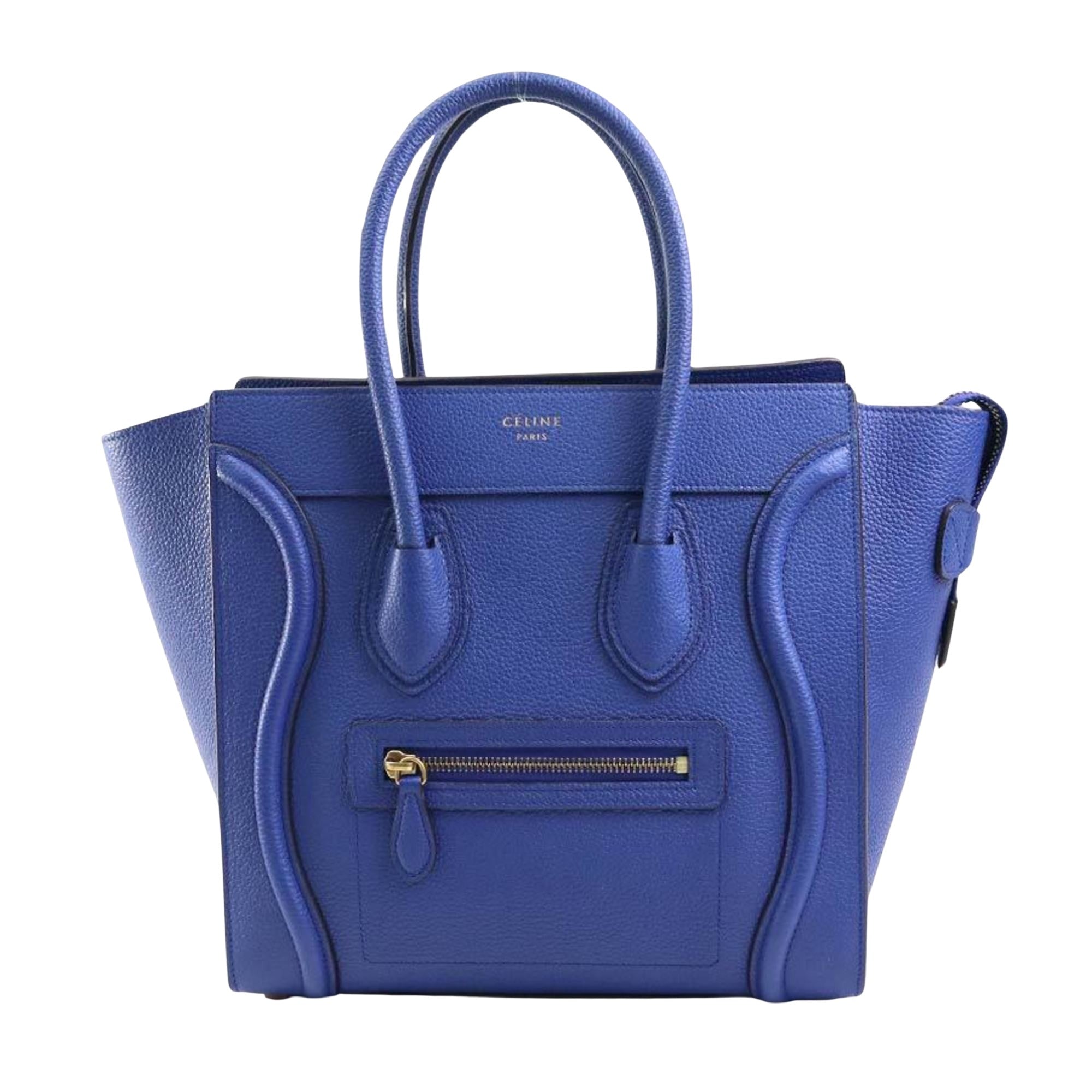 Céline Micro Luggage Navy Leather Handbag 