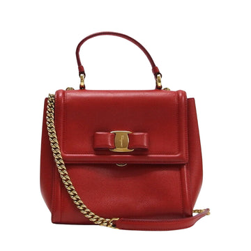 Salvatore Ferragamo Vara Red Leather Handbag 