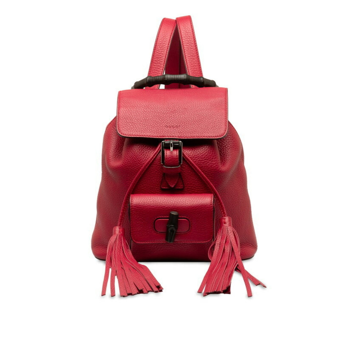 Gucci Bamboo Red Leather Backpack Bag