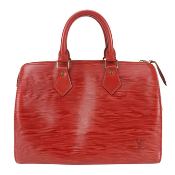 Louis Vuitton Speedy 30 Red Leather Handbag 