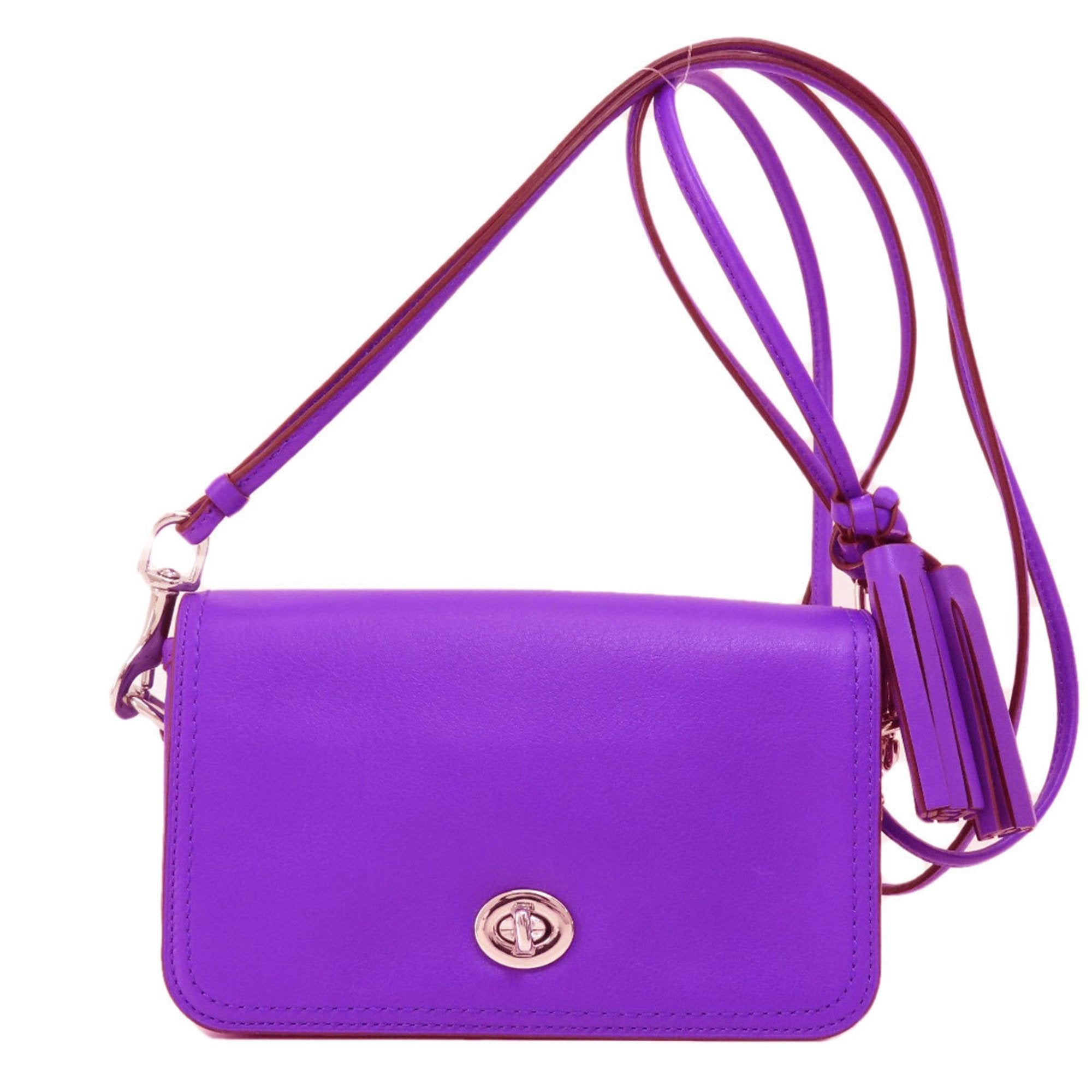 Coach Purple Leather Shoulder Bag