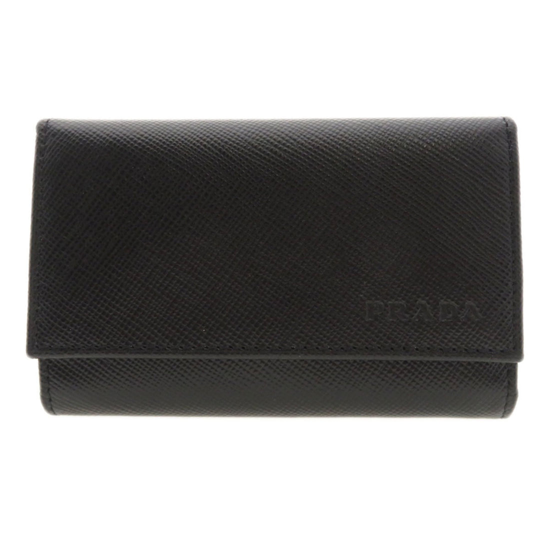 Prada 6 keys Black Leather Wallet 