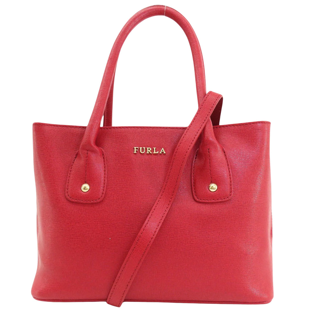 Furla Red Leather Tote Bag