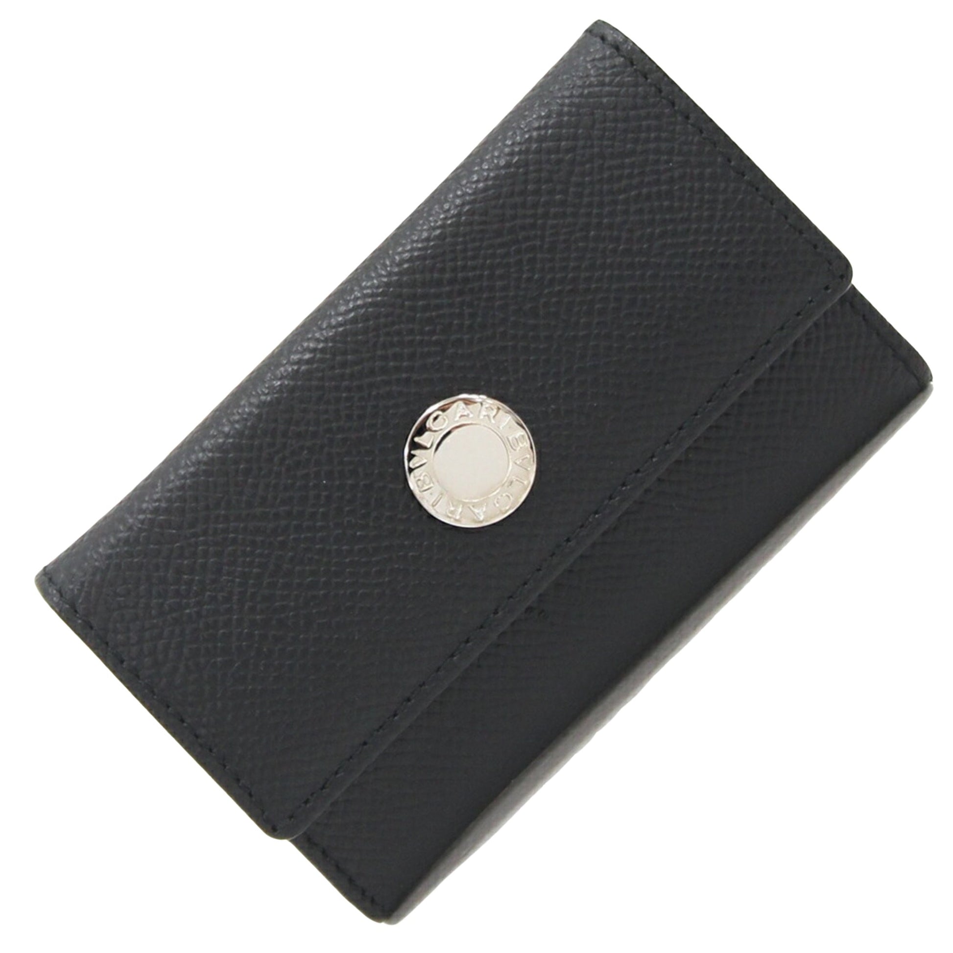 Bulgari Bulgari Bulgari Black Leather Wallet 