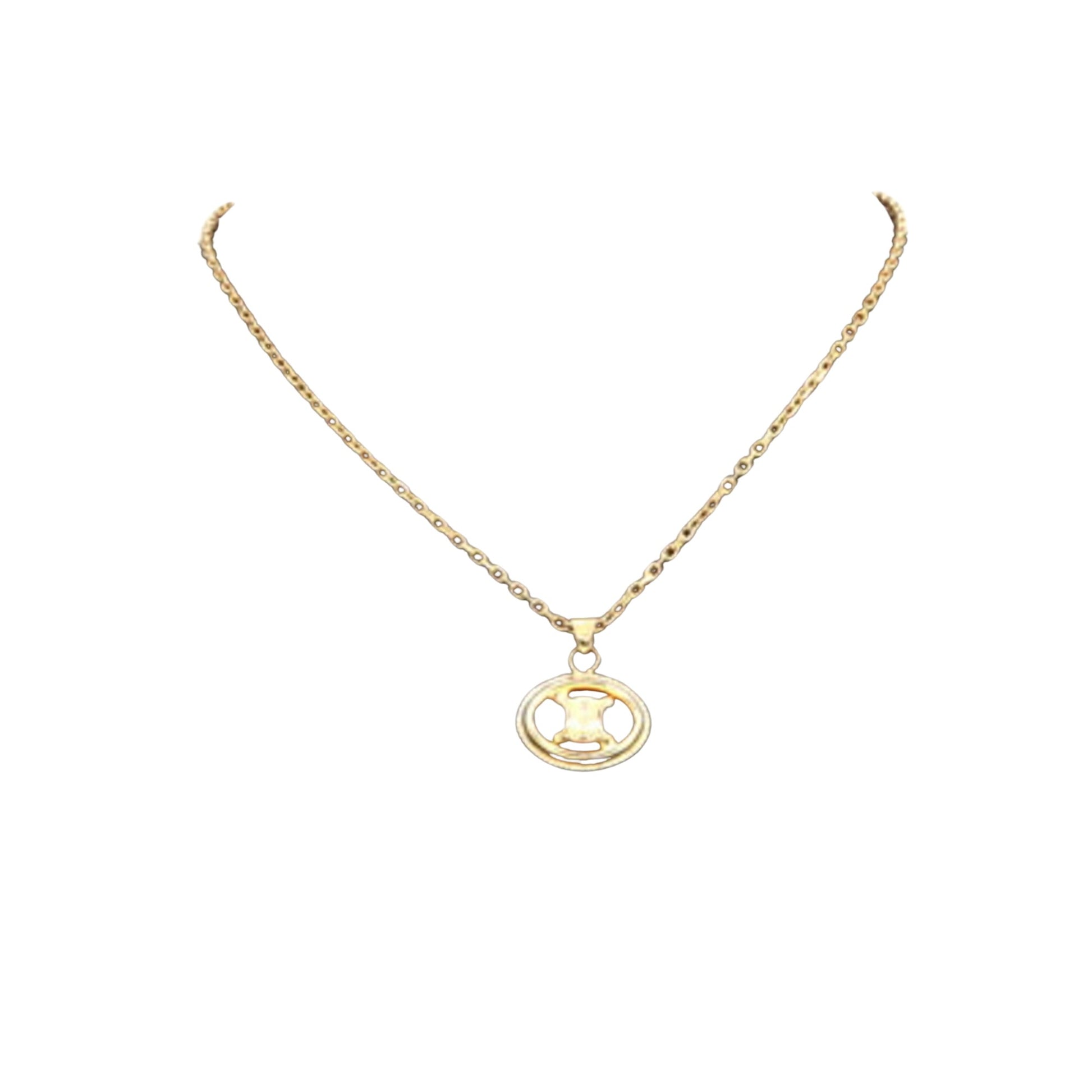 Céline Triomphe Gold Metal Necklace 