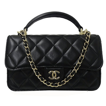 Chanel Coco Handle Black Leather Handbag 