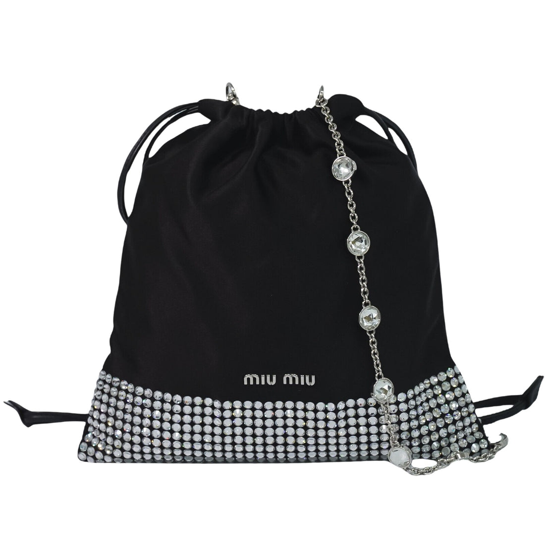 Miu Miu Starlight Black Silk Shoulder Bag