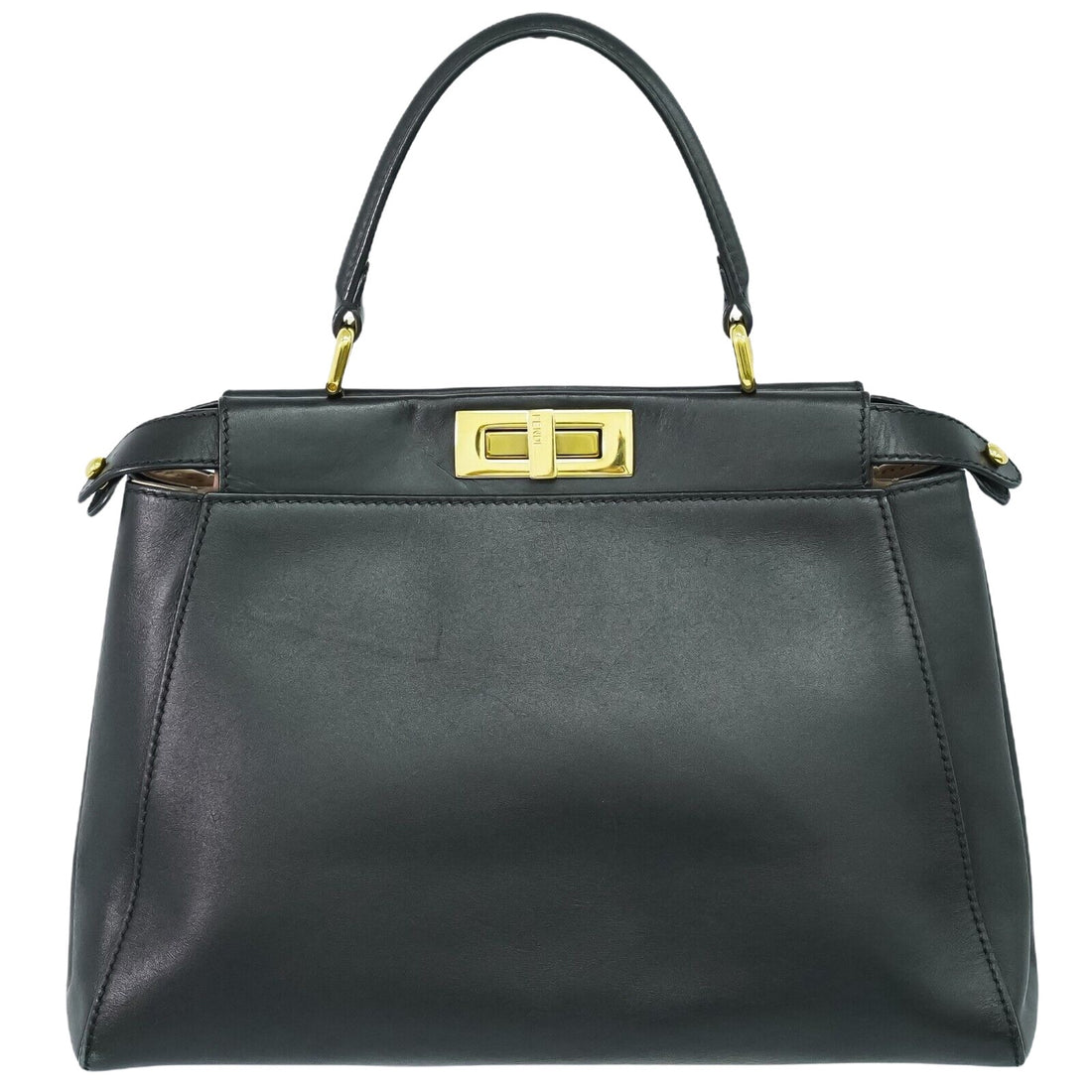 Fendi Peekaboo Black Leather Handbag 