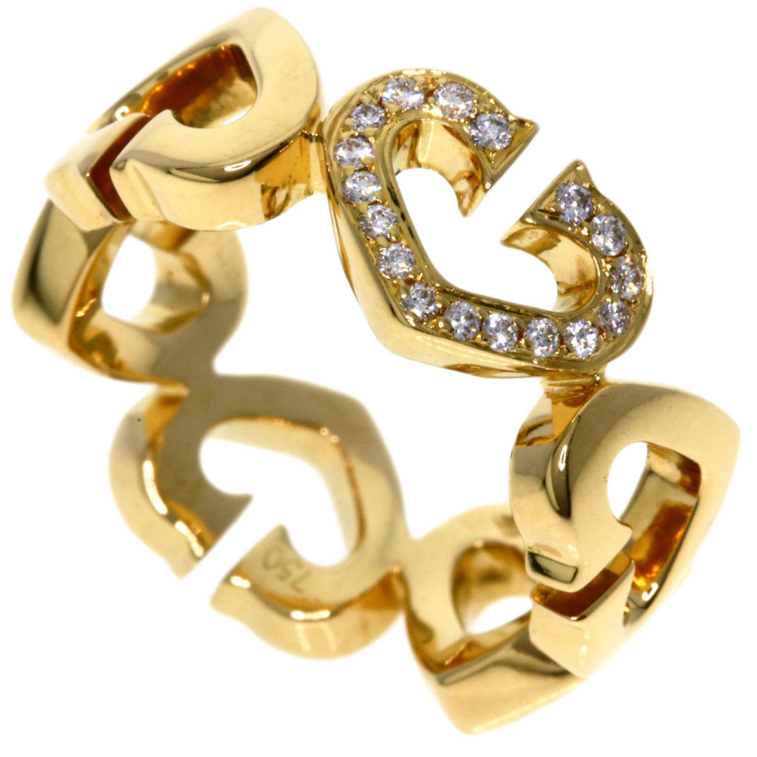 Cartier 2C heart Gold Yellow Gold Ring 