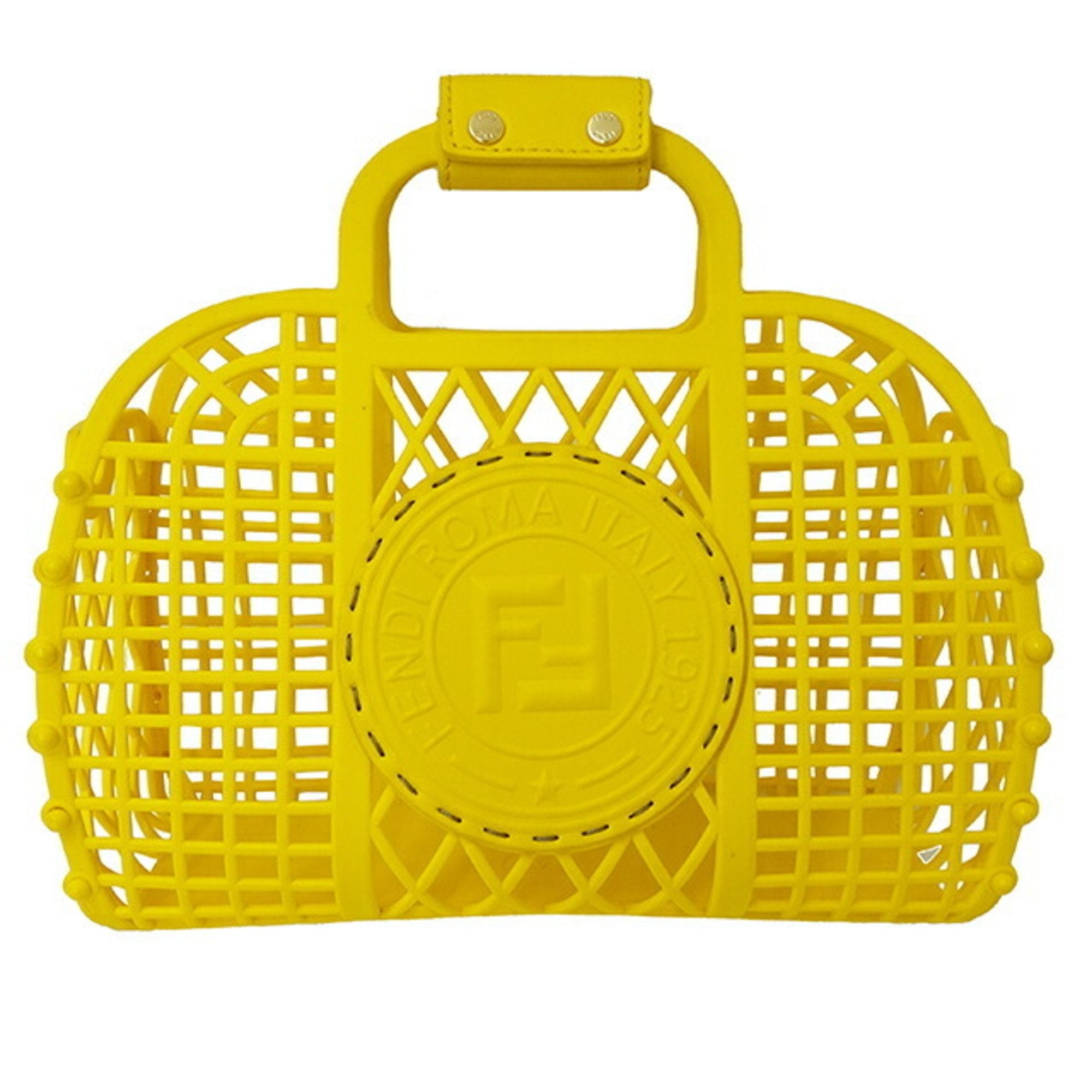 Fendi Panier moyen Yellow Plastic Handbag 