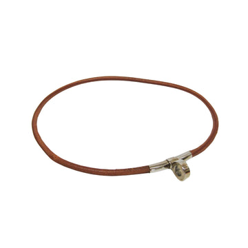 Hermès Brown Leather Necklace 