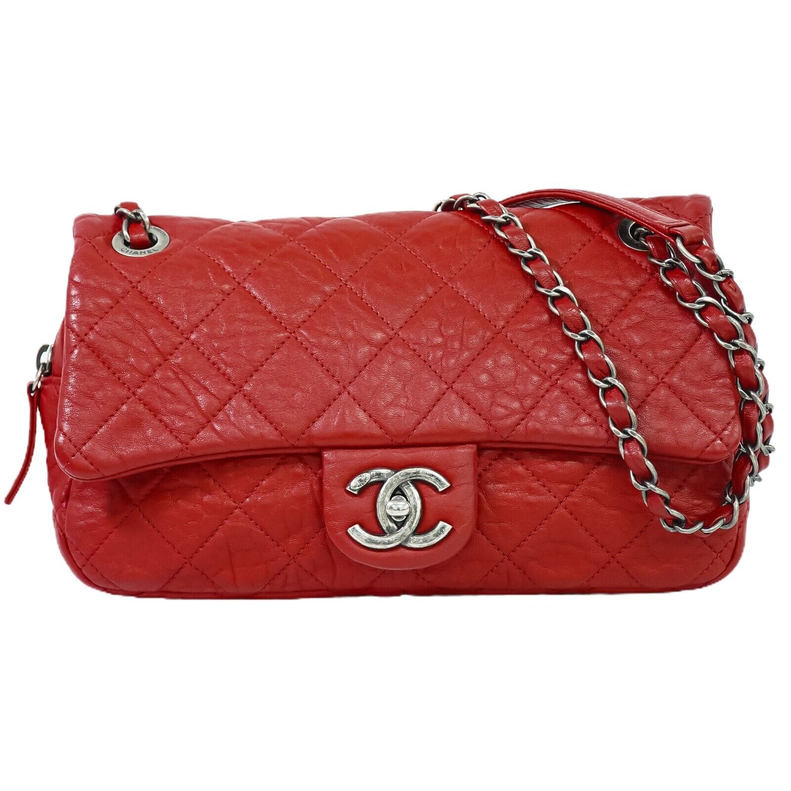 Chanel Timeless Red Leather Shoulder Bag