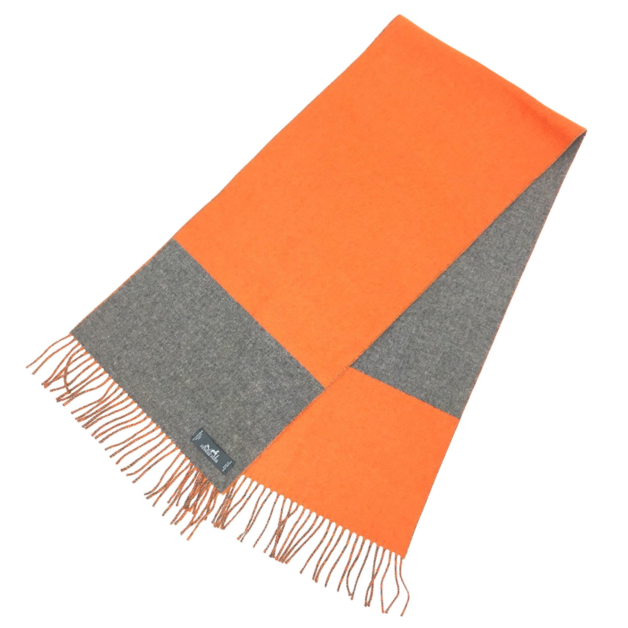 Hermès -- Orange Cashmere Scarf 