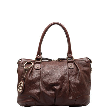 Gucci Sukey Brown Leather Handbag 