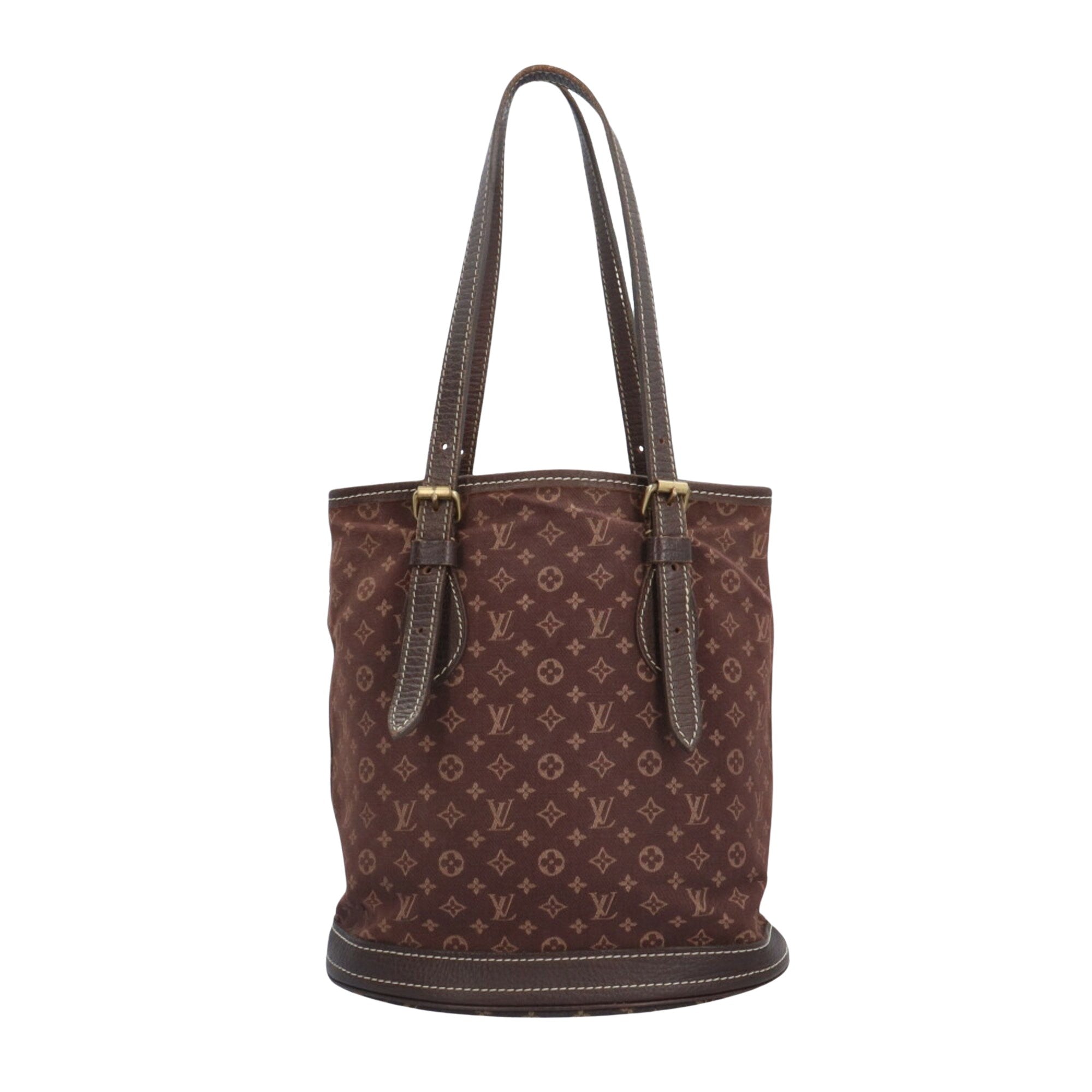 Louis Vuitton Bucket Brown Canvas Handbag 