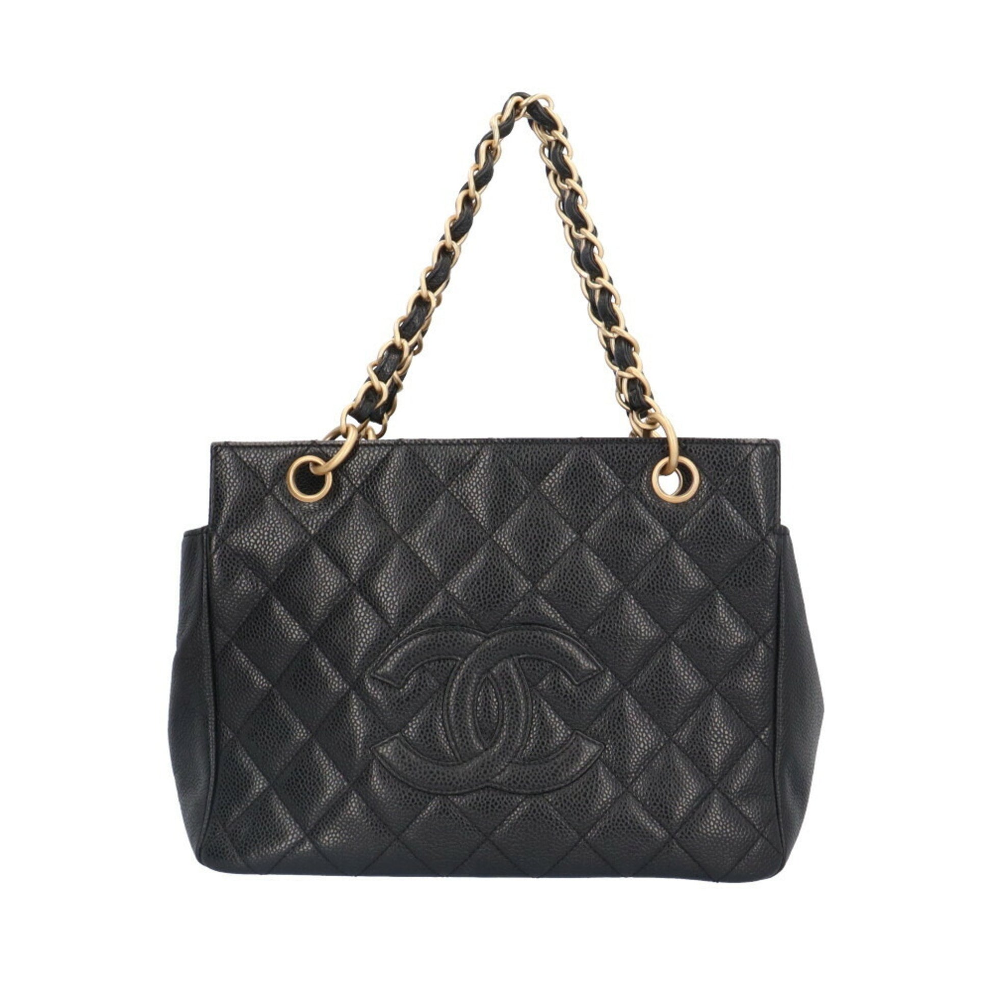 Chanel Shopping Black Leather Shopper Bag