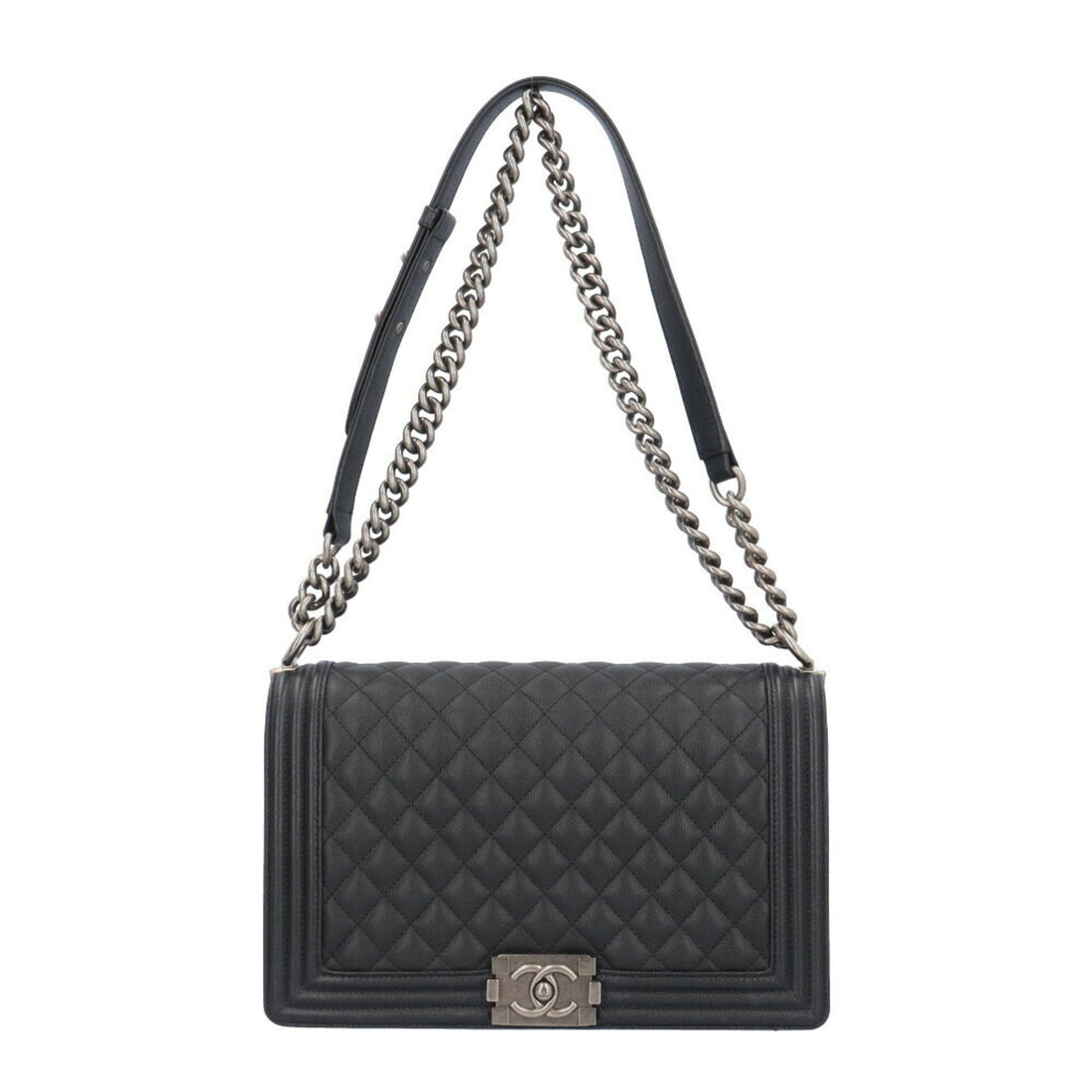 Chanel Boy Black Leather Shopper Bag