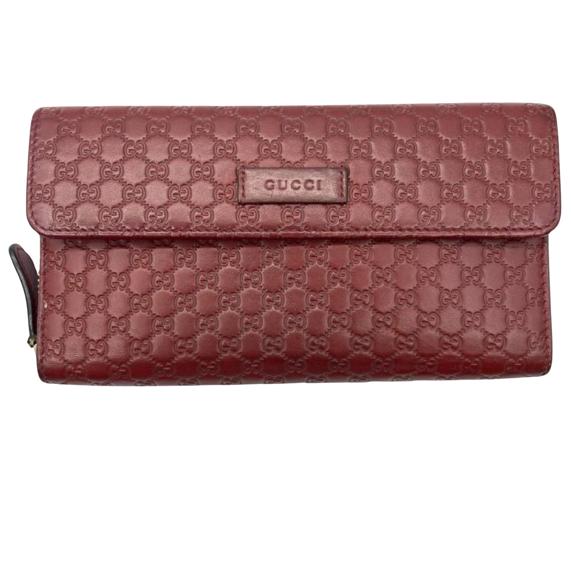 Gucci Micro guccissima Burgundy Leather Wallet 