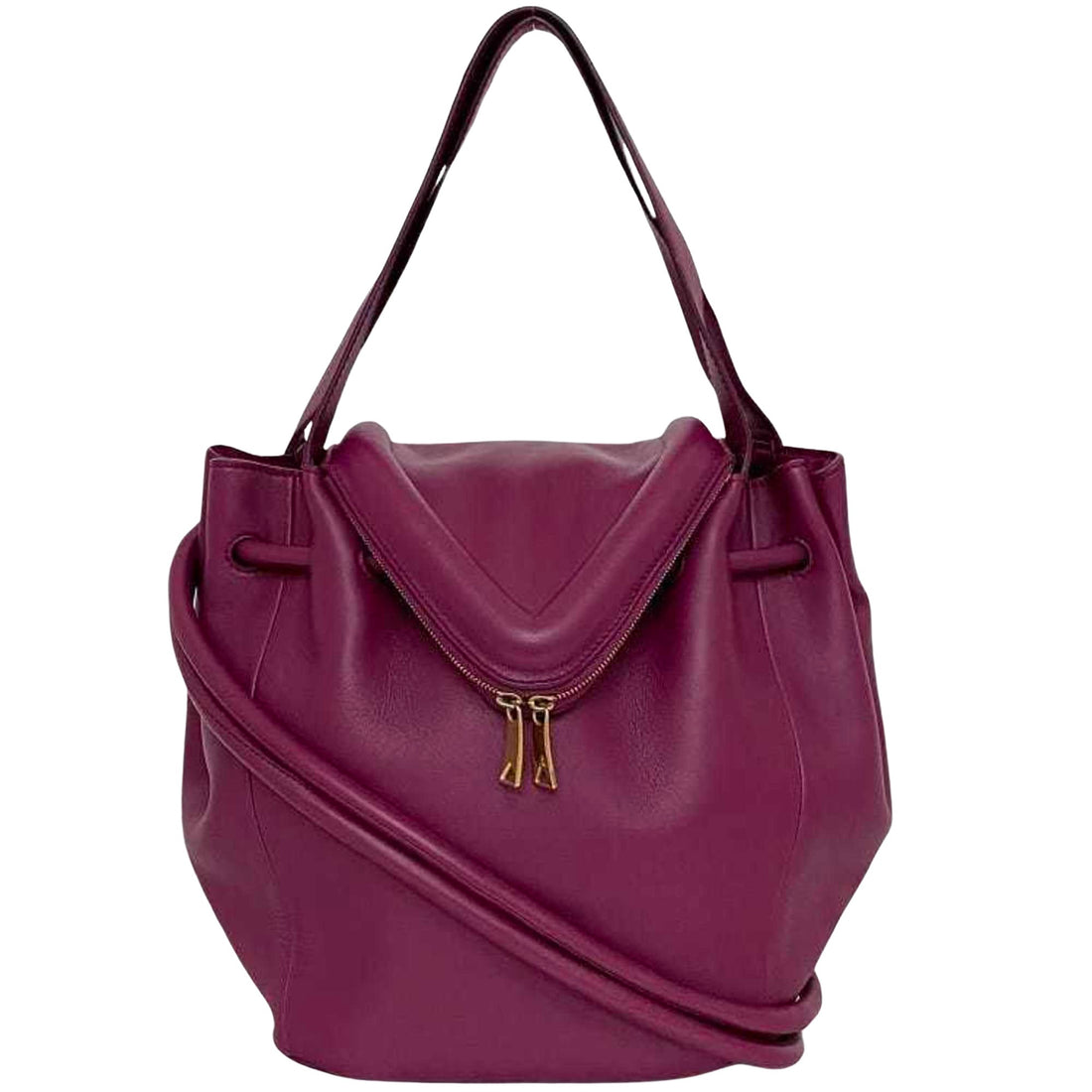 Bottega Veneta Beak Purple Leather Handbag 