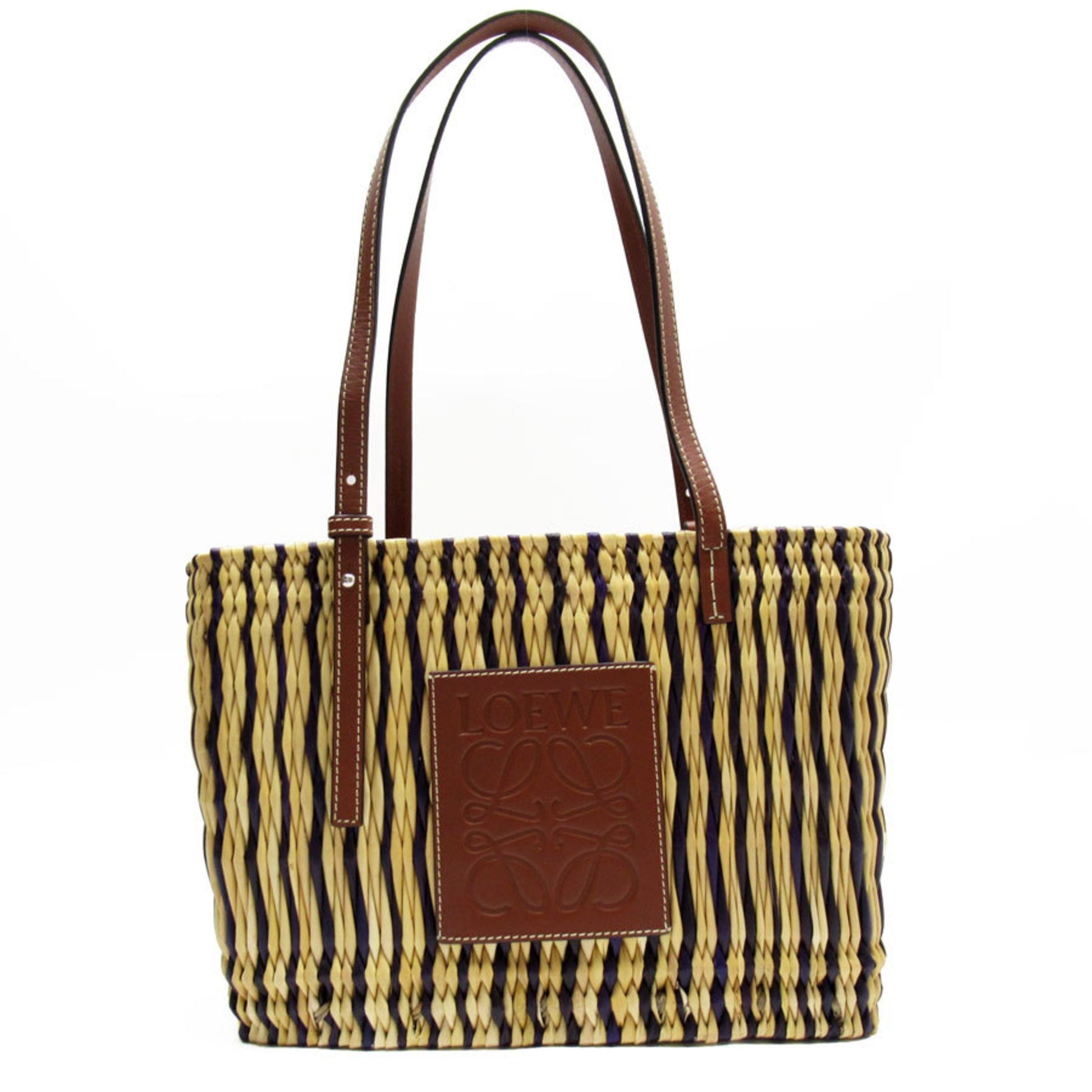 Loewe Anagram Beige Wicker Shopper Bag