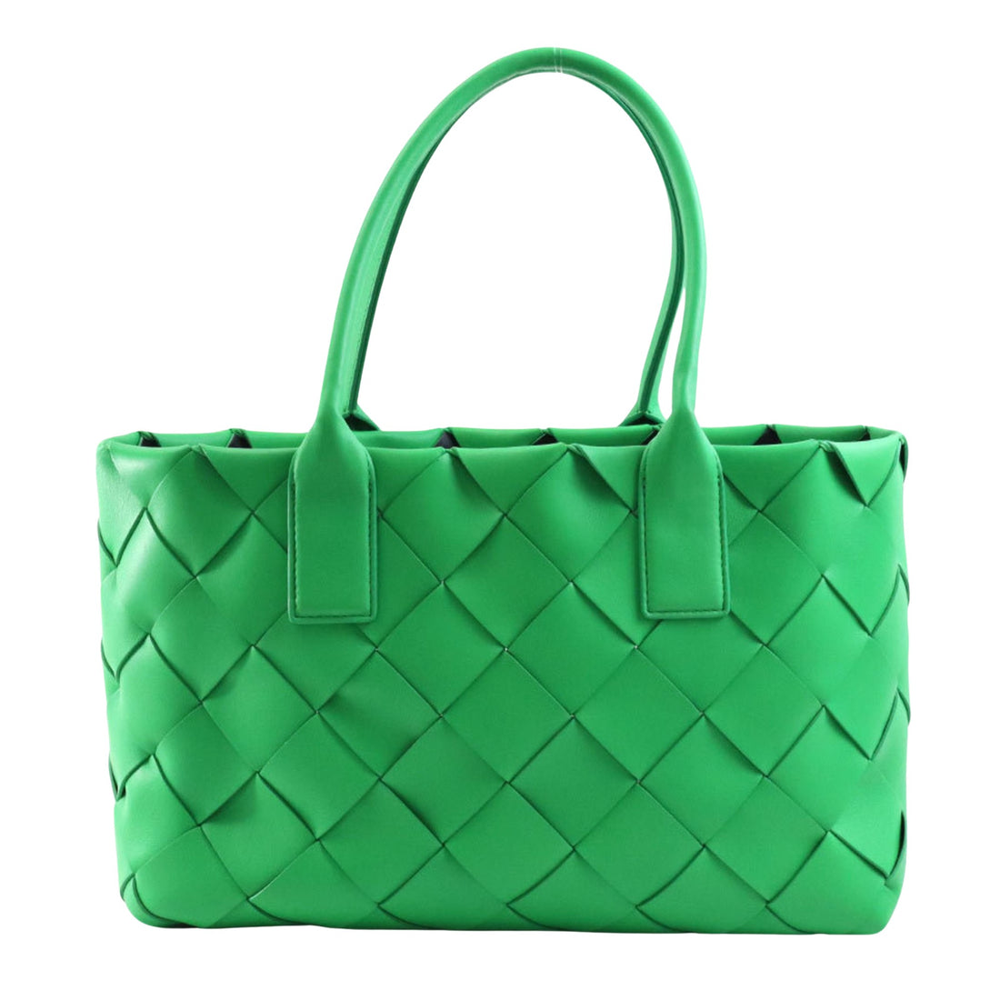 Bottega Veneta Intrecciato Green Leather Shopper Bag