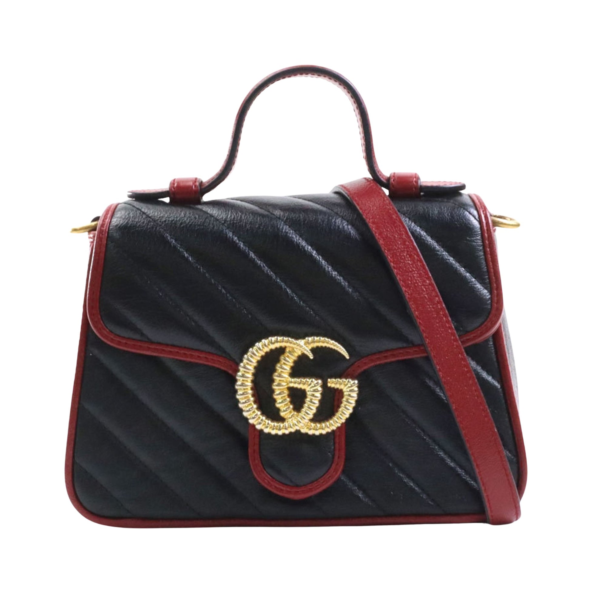 Gucci GG Marmont Black Leather Shopper Bag