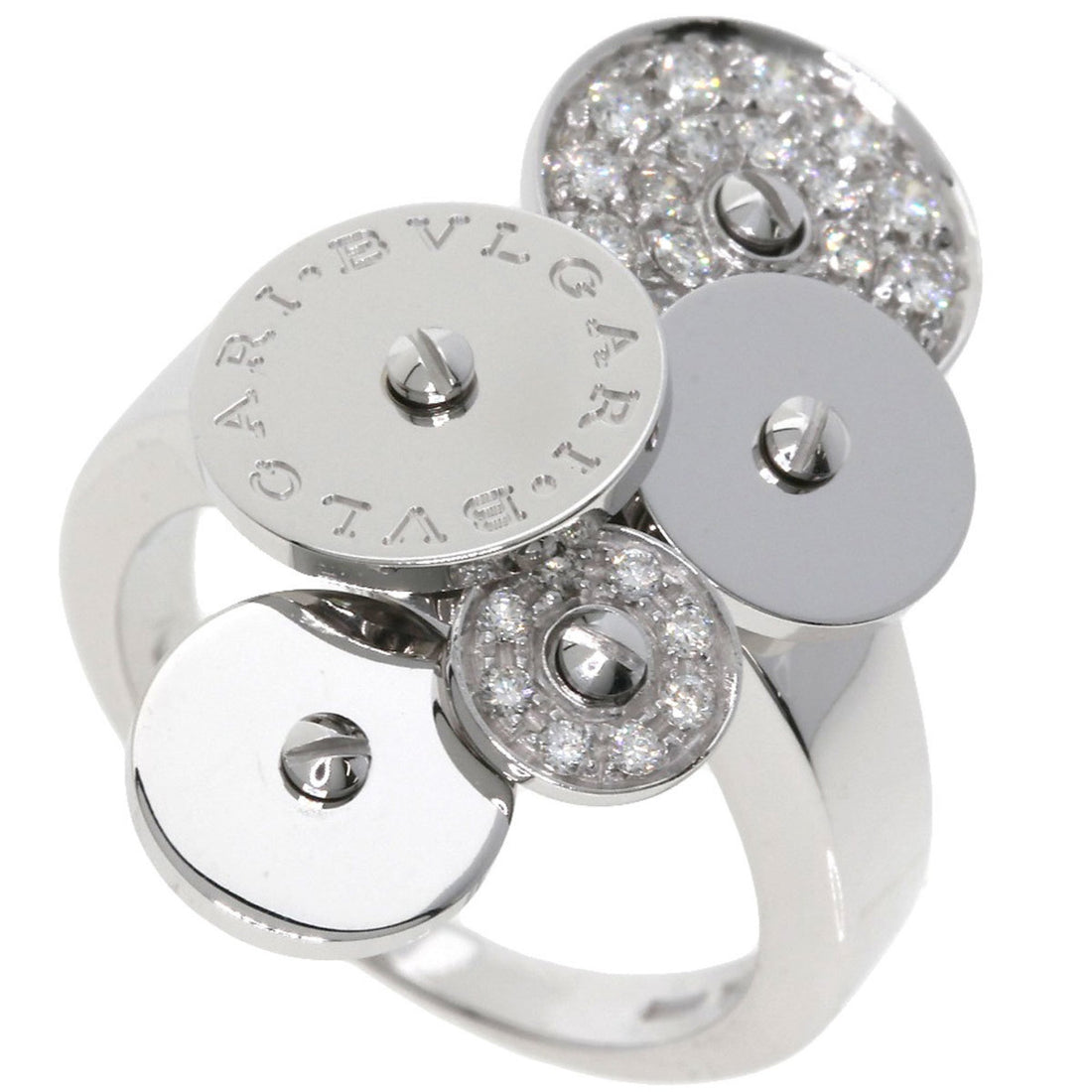 Bulgari Cicladi Silver White Gold Ring 