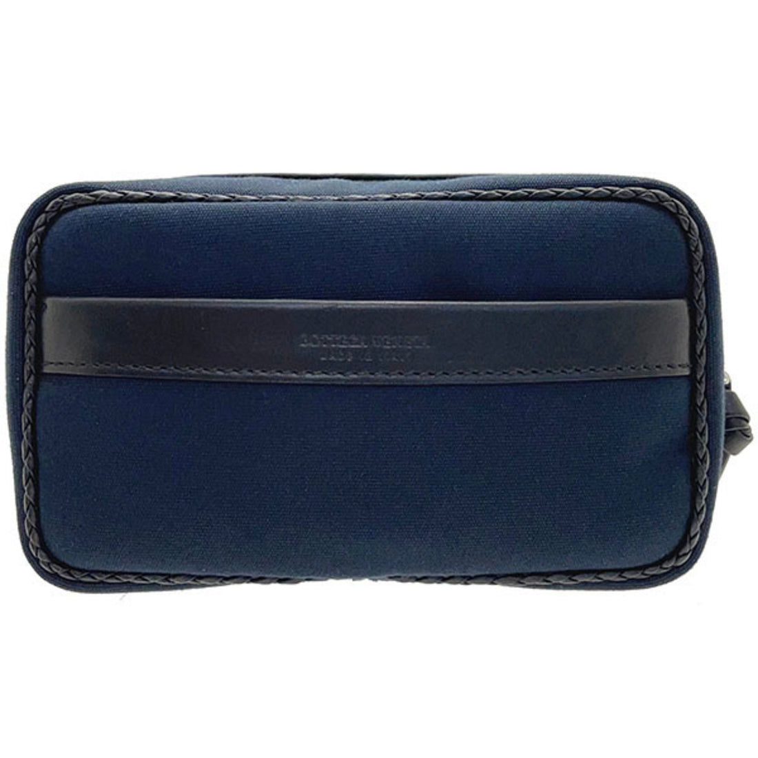 Bottega Veneta Navy Canvas Clutch Bag