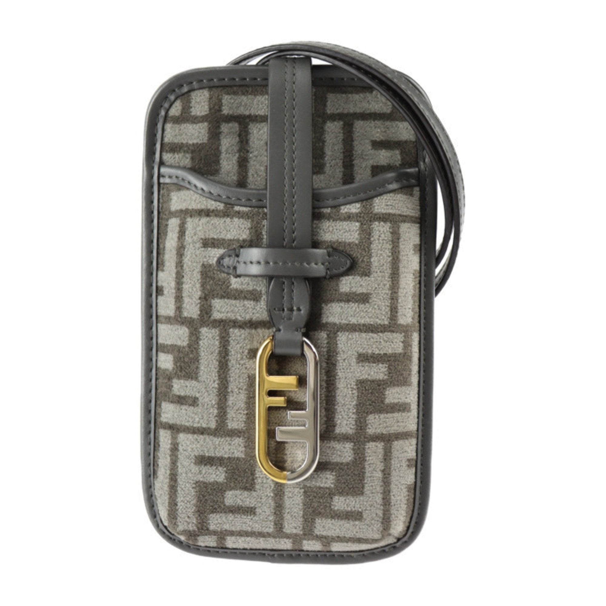 Fendi Zucca Grey Cotton Shoulder Bag