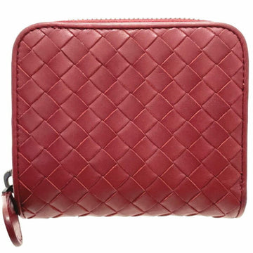 Bottega Veneta Intrecciato Red Leather Wallet 