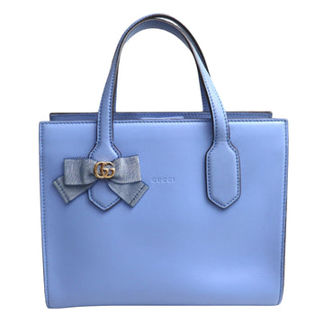 Gucci GG Ribbon Blue Leather Handbag 