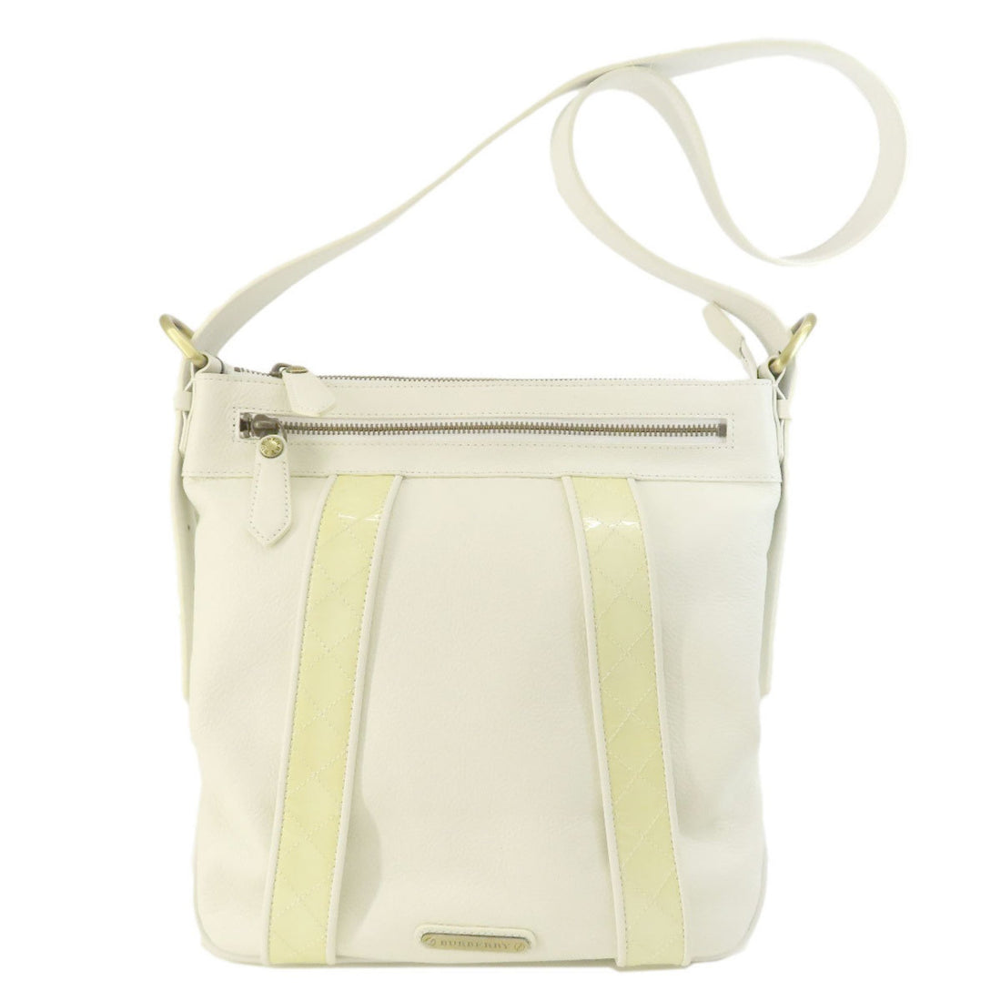 Burberry White Leather Shopper Bag