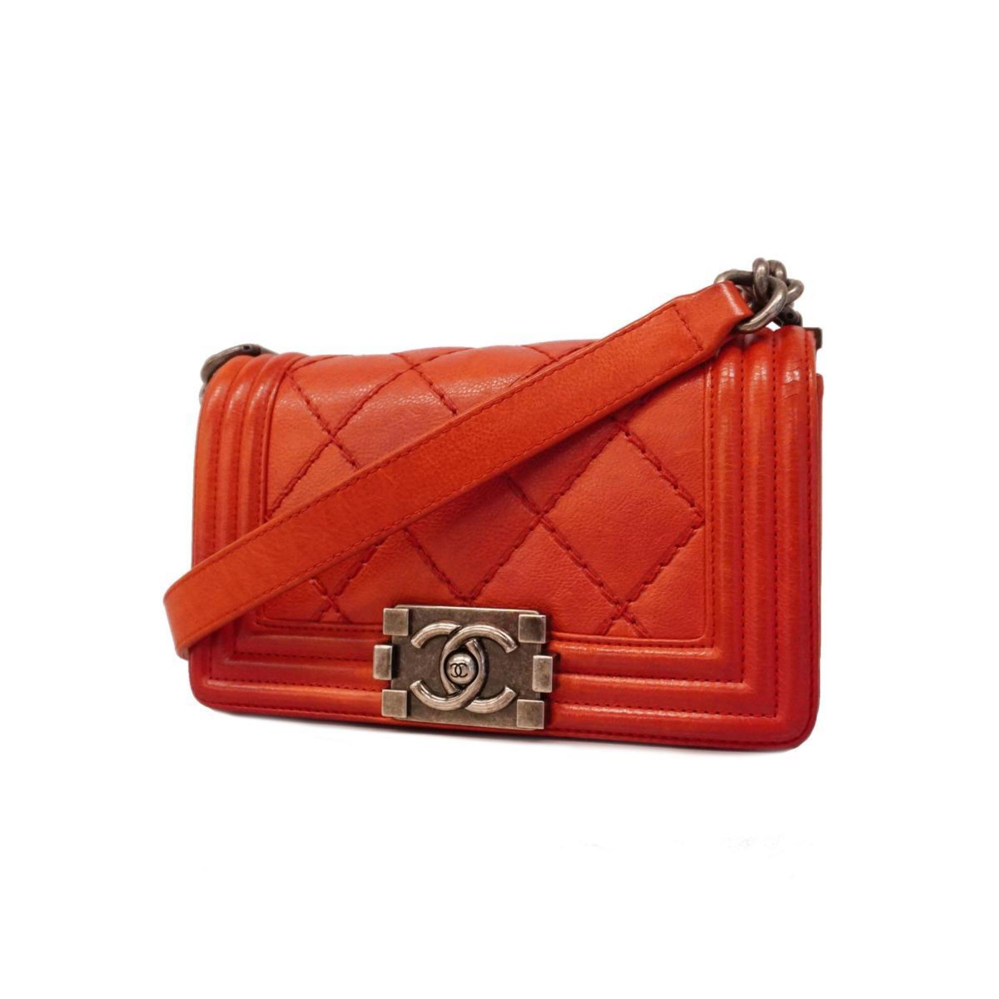 Chanel Boy Red Leather Shopper Bag