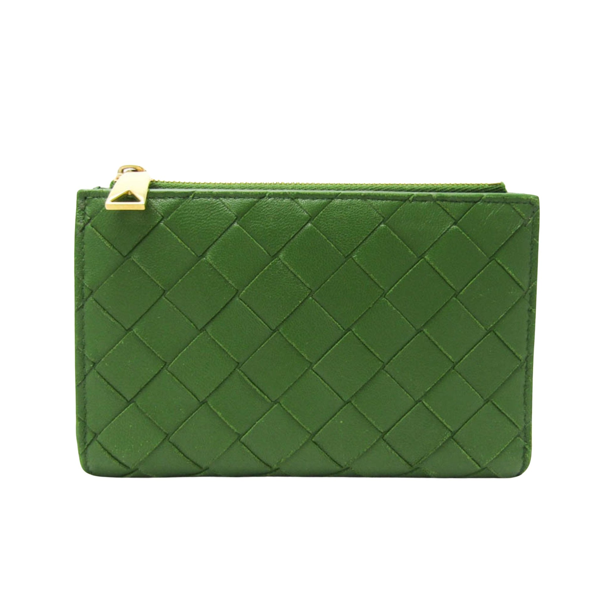 Bottega Veneta Intrecciato Green Leather Wallet 