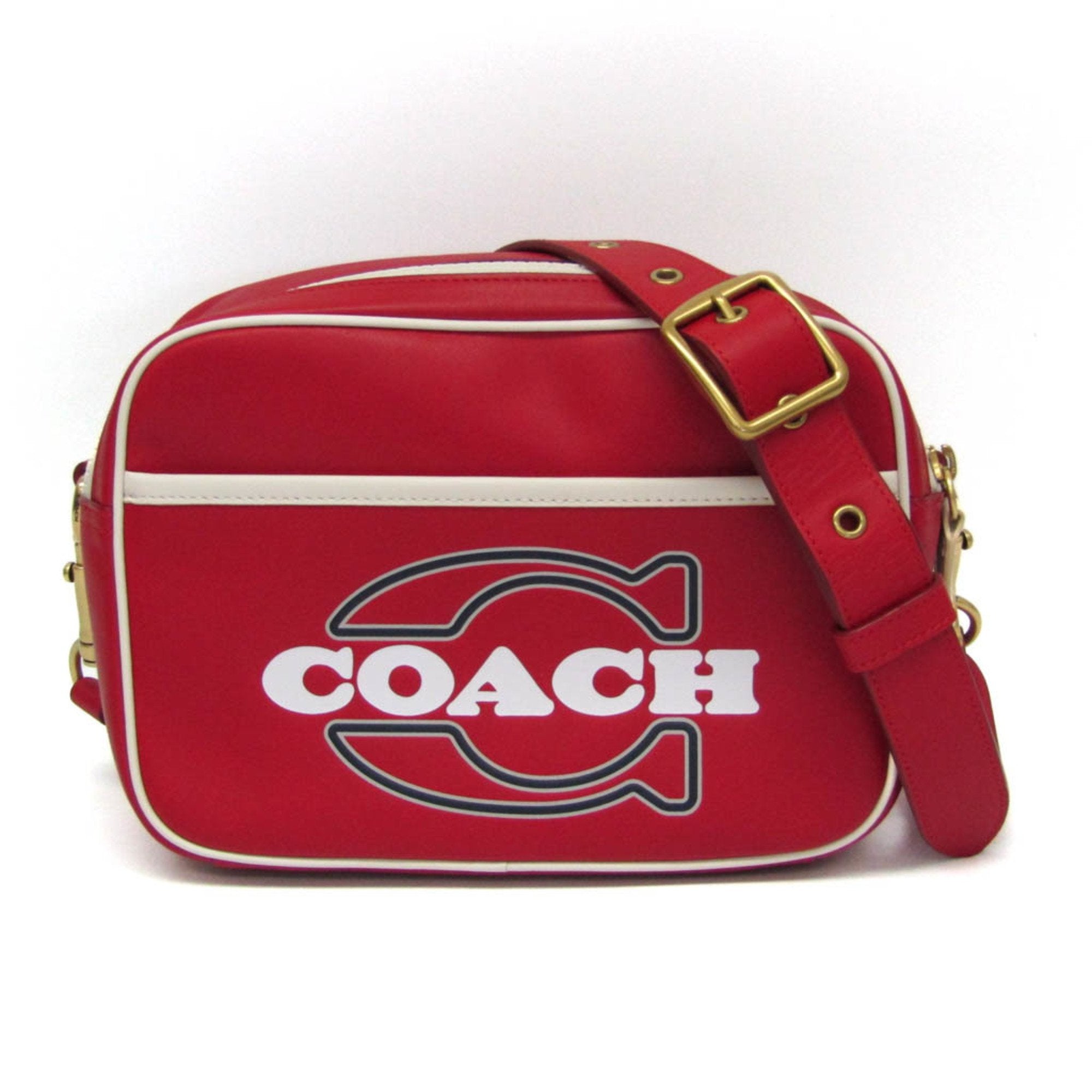 Coach Red Leather Shoulder Bag