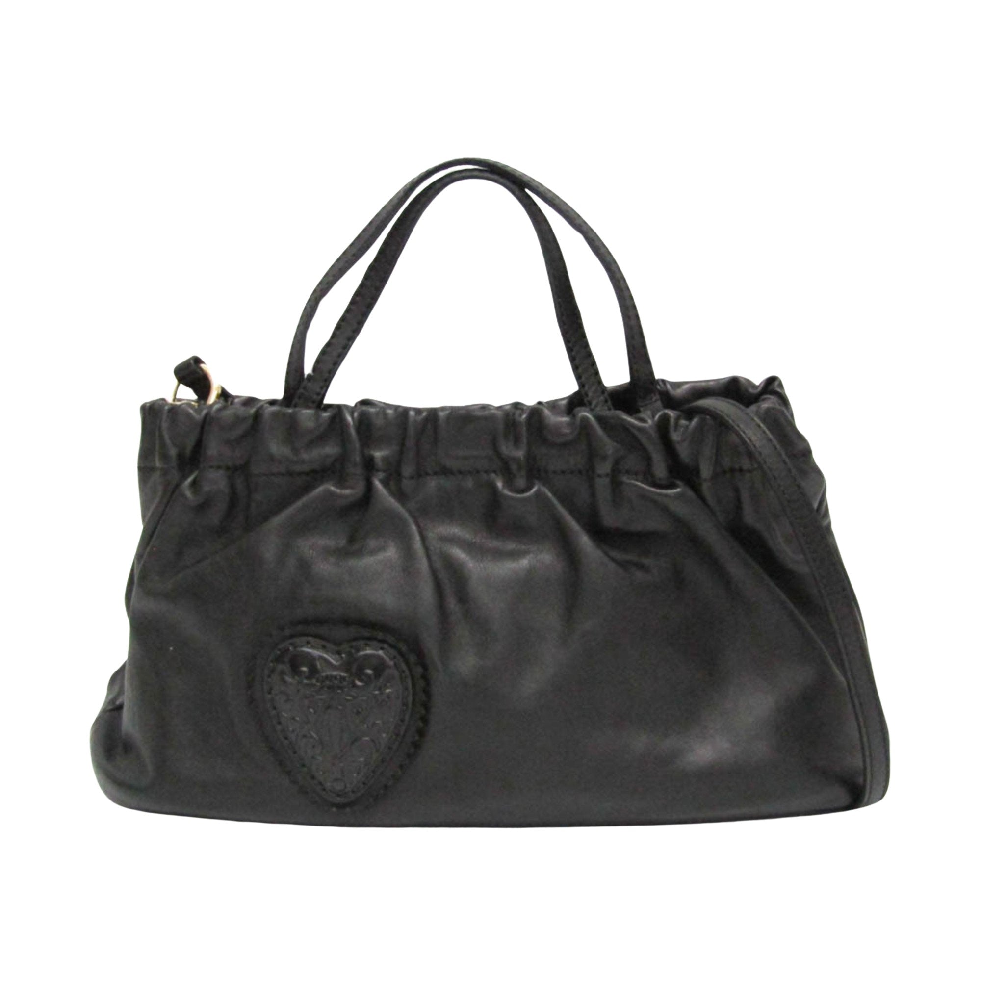 Gucci Crest Black Leather Handbag 